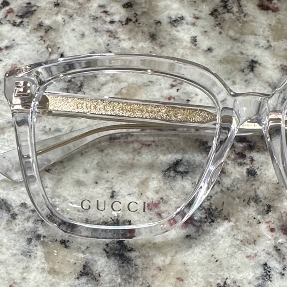 Gucci Clear Frames with Gold Detail - Picture 2 of 9